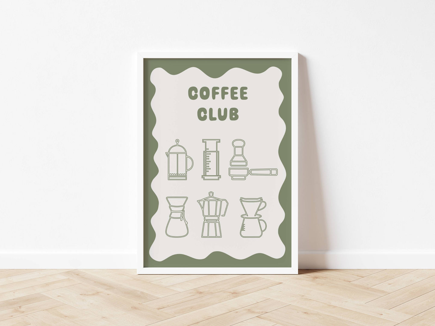 Coffee Club - Wavy Style Print