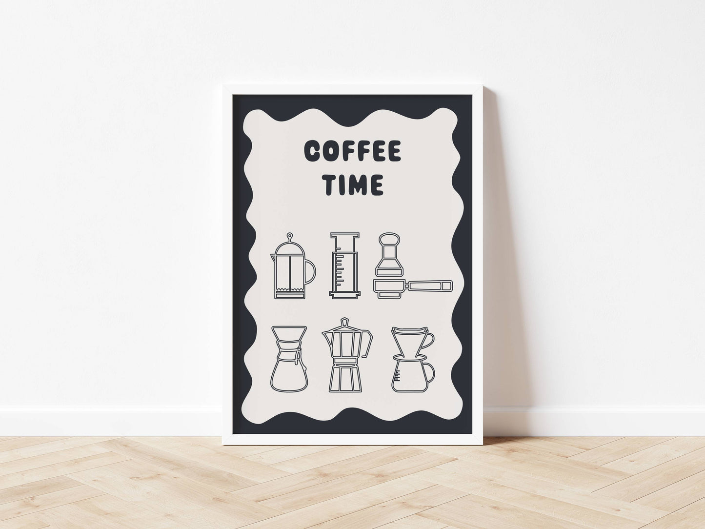 Coffee Time - Wavy Style Print