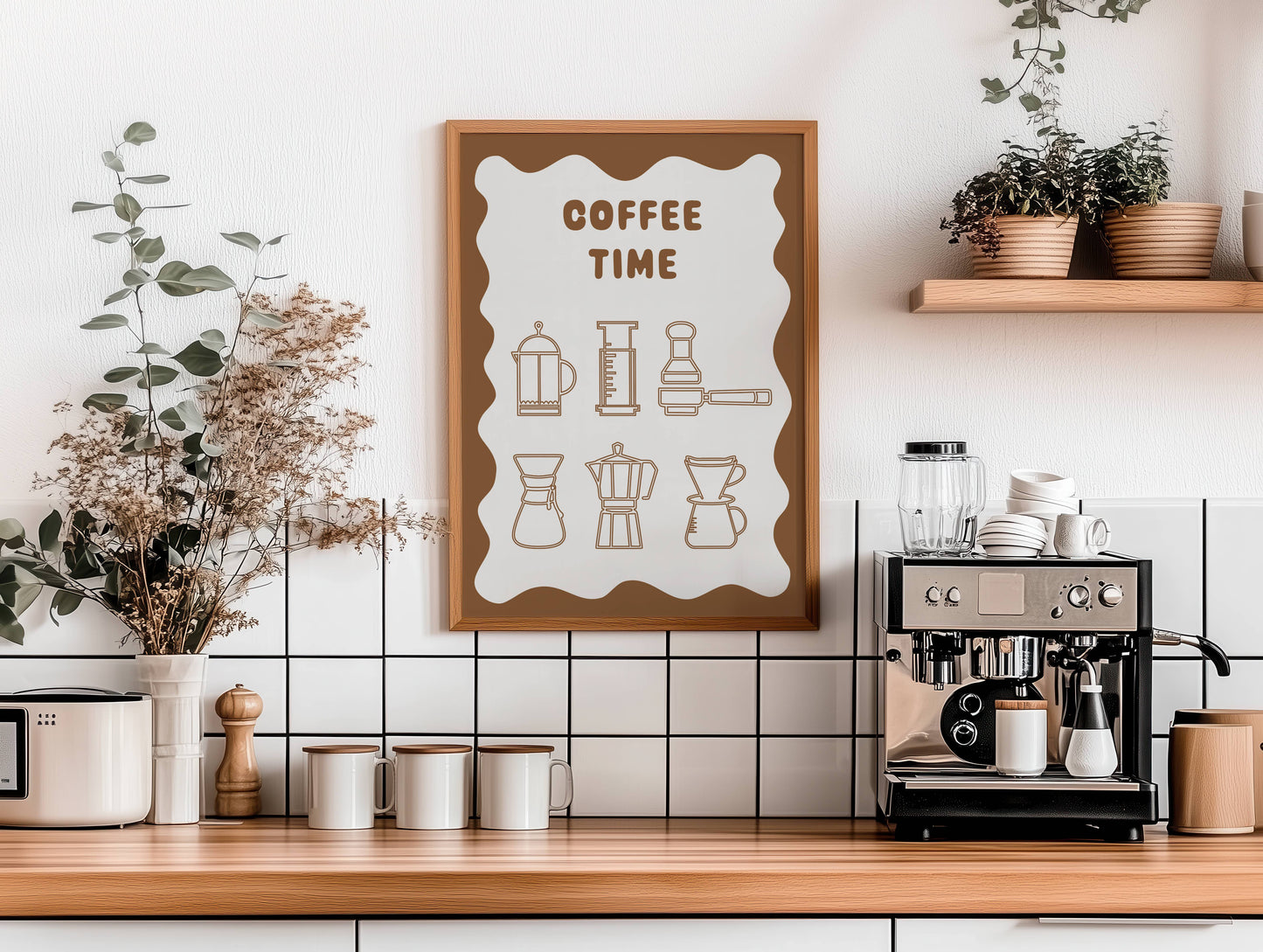 Coffee Time - Wavy Style Print