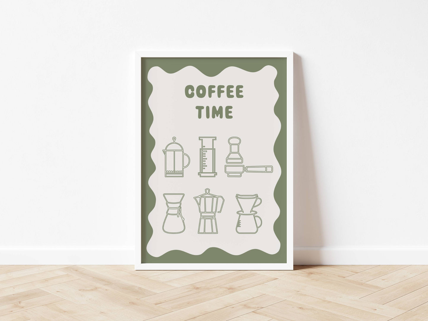 Coffee Time - Wavy Style Print