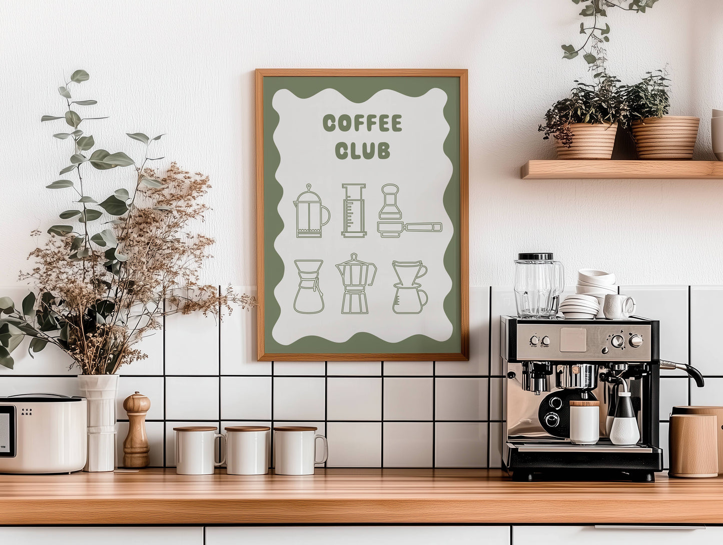 Coffee Club - Wavy Style Print