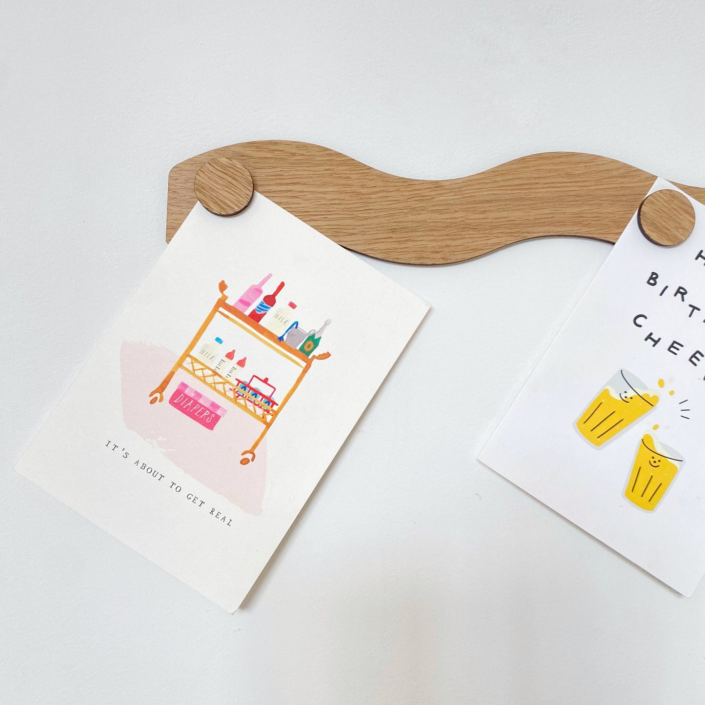 The Memo Display Bar - Wavy -  Oak