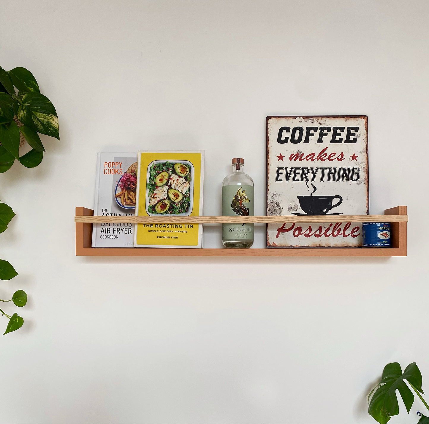 The C.W Colour Pop Bookshelf in Ash – modern handcrafted wall shelf