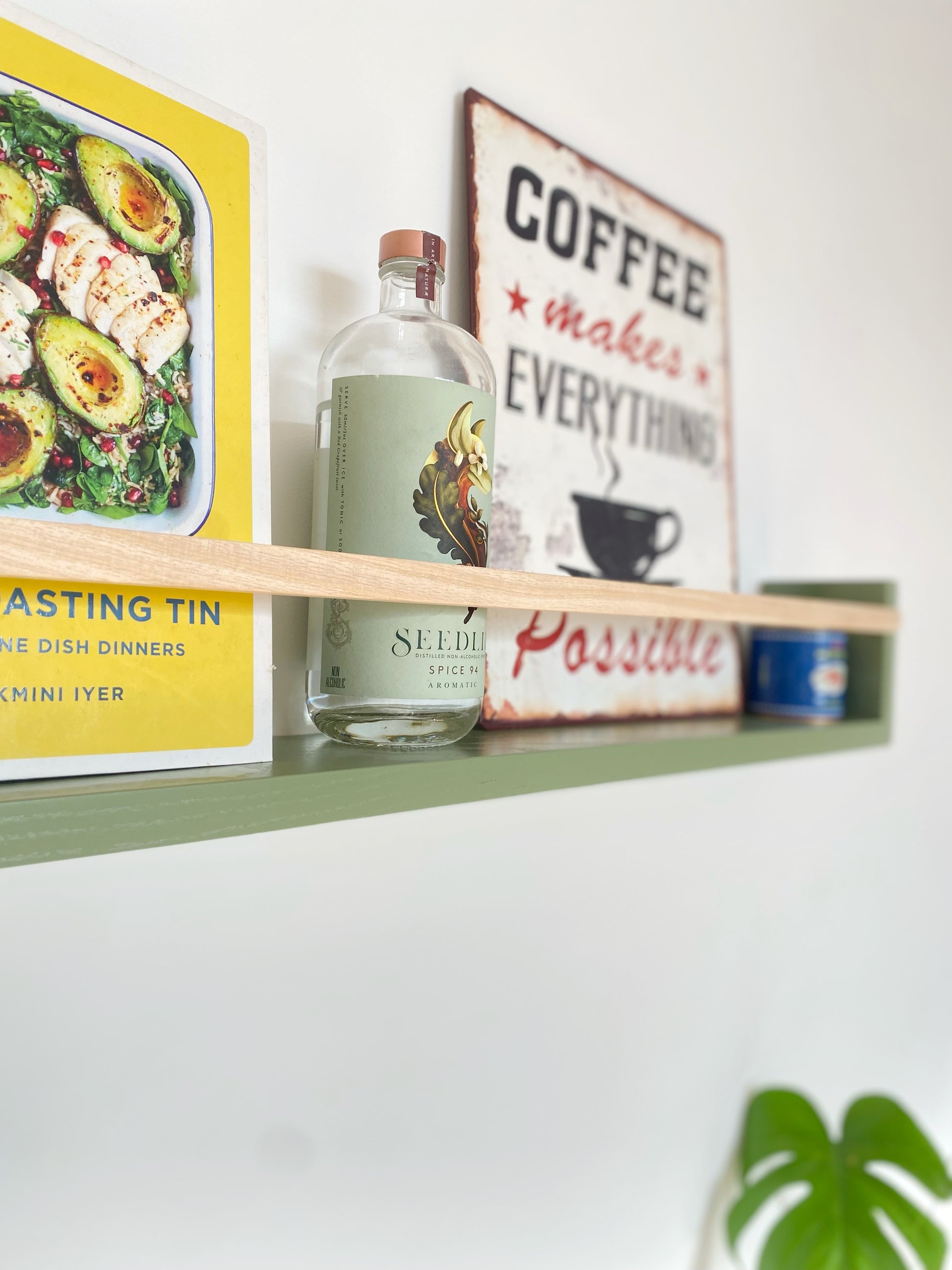 Handmade Ash bookshelf – minimalist wall storage with vibrant finish